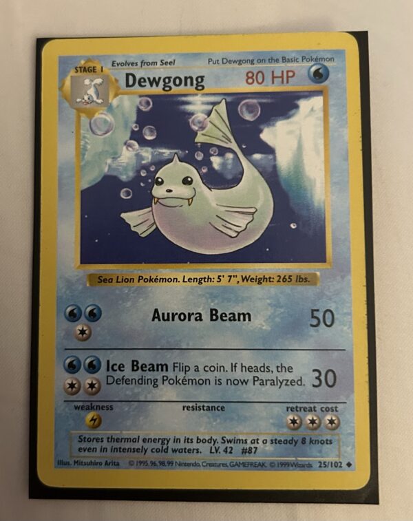 Dewgong (Shadowless Base Set 25/102) – Lightly Played Vintage Pokémon Card