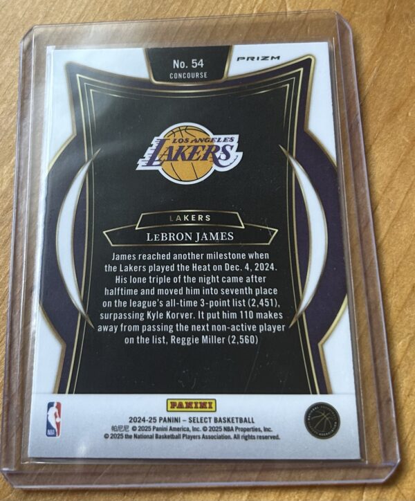 2024-25 Select LeBron James Blue Concourse Silver Prizm - Image 2