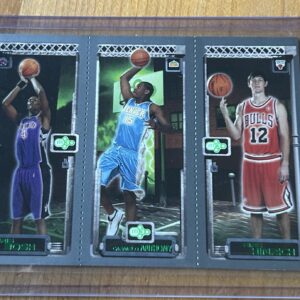 Chris Bosh / Carmelo Anthony / Kirk Hinrich 2003‑04 Topps Matrix Rookie Triple Mini (Unseparated)