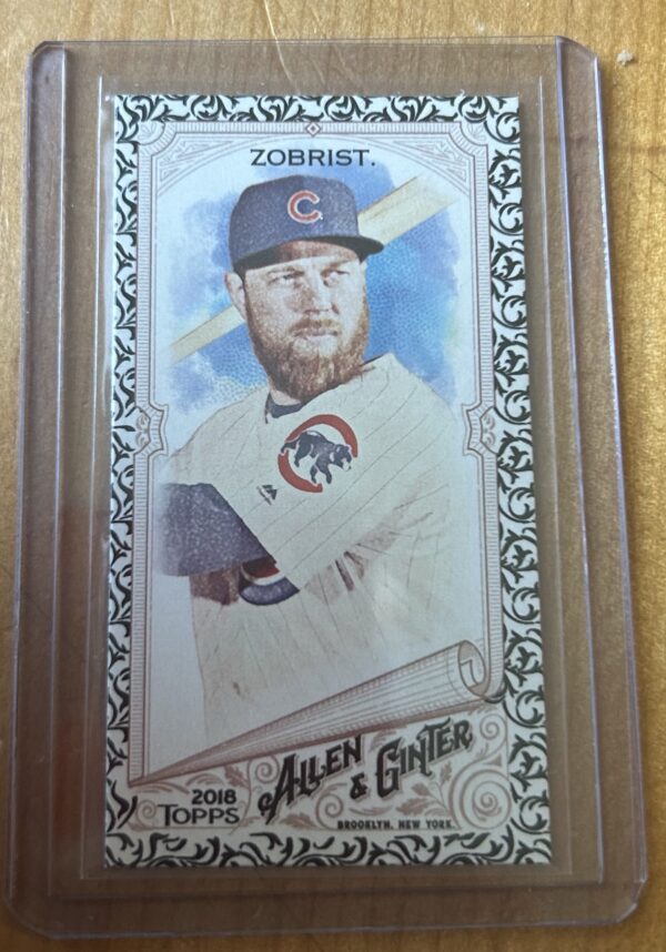 Ben Zobrist — 2018 Topps Allen & Ginter Mini Black Border #165 — Chicago Cubs