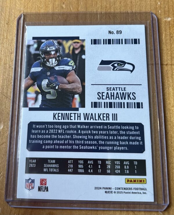 2024 Panini Contenders Football Kenneth Walker III Season Ticket - Image 2