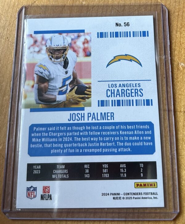 2024 Panini Contenders Football Josh Palmer Season Ticket - Image 2