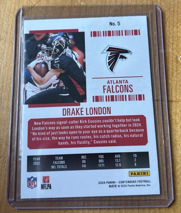 2024 Panini Contenders Football Drake London Bronze Foil Game Ticket #5 - Image 2