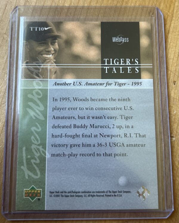 2001 Upper Deck Golf Tiger’s Tales TT10 (Tiger Woods) - Image 2