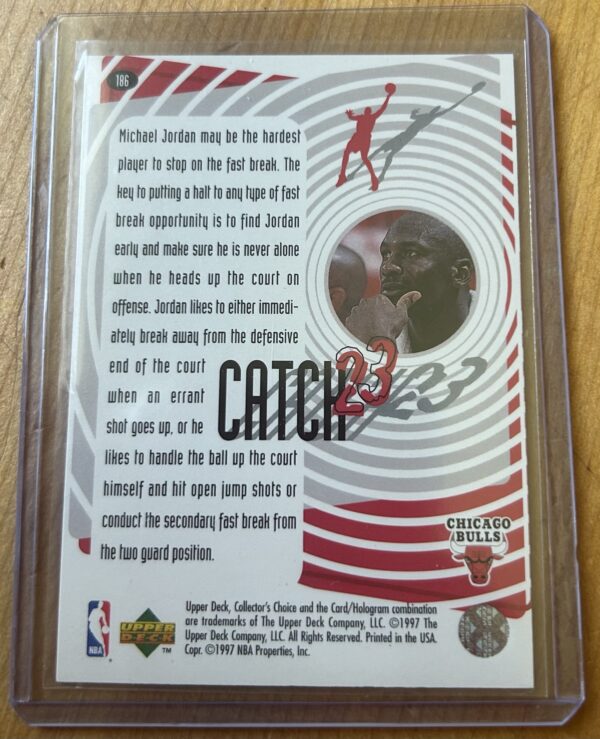Michael Jordan 1997 Upper Deck Collector’s Choice Catch 23 #186 - Image 2