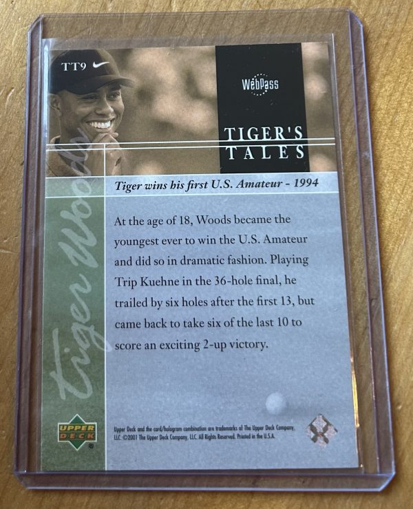 2001 Upper Deck Golf Tiger’s Tales TT9 (Tiger Woods) - Image 2