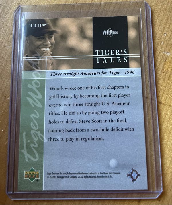 2001 Upper Deck Golf Tiger’s Tales TT11 (Tiger Woods) - Image 2