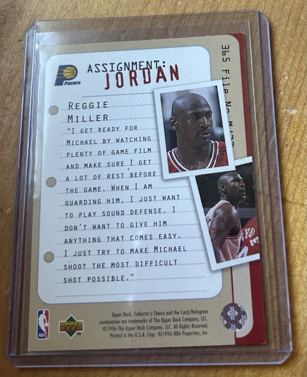 1996 Upper Deck Collector’s Choice Assignment: Jordan - Michael Jordan & Reggie Miller - Image 2