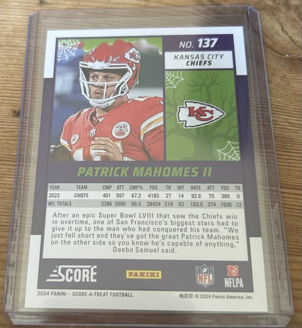 Patrick Mahomes 2024 Score A Treat Green Bats - Image 2
