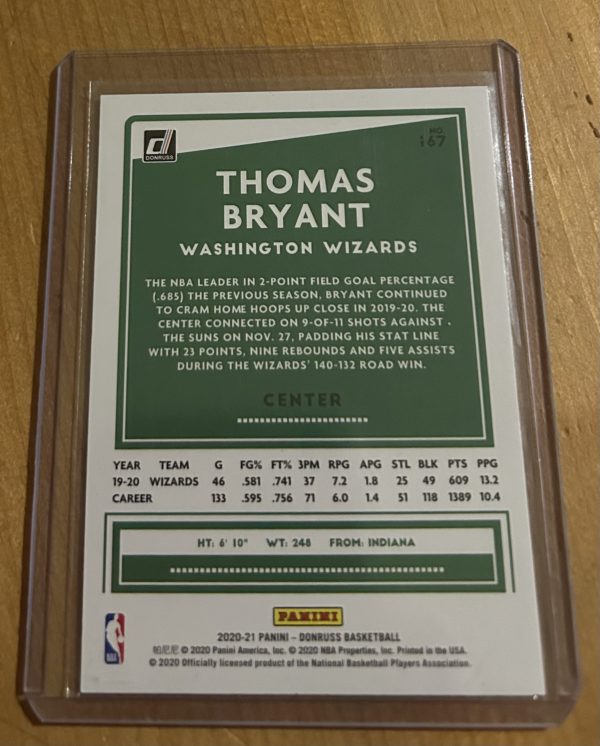 Thomas Bryant 2020-21 Donruss #67 Base Card - Image 2