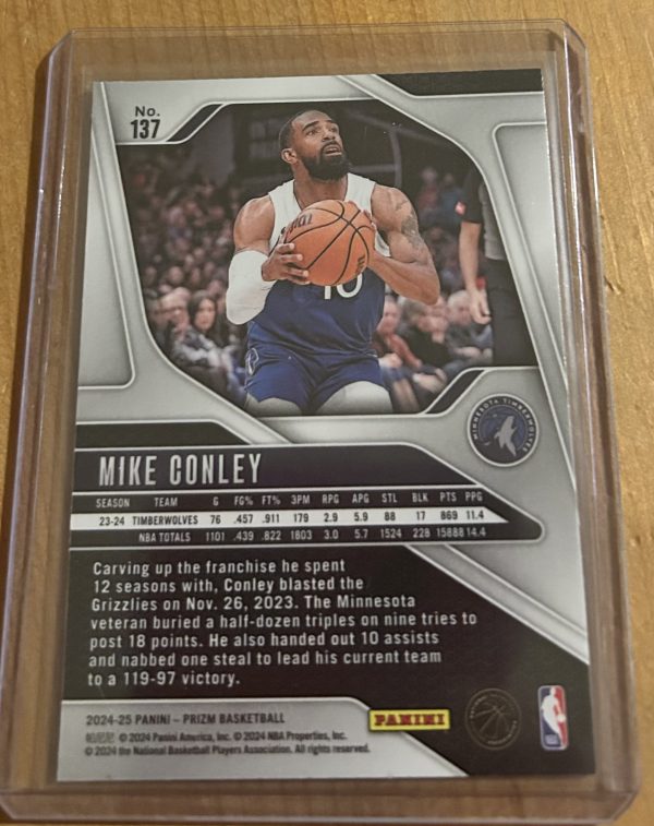 Mike Conley 2024-25 Panini Prizm #137 Base Card - Image 2