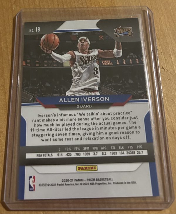 Allen Iverson 2020-21 Prizm Base #19 - Image 2