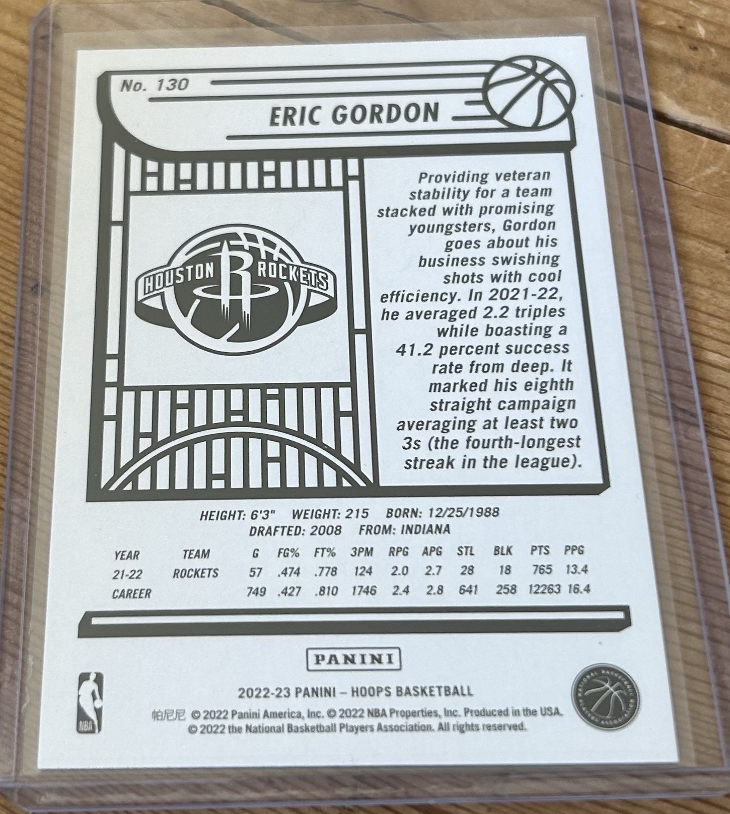 Eric Gordon 2022-23 NBA Hoops #130 - Image 2