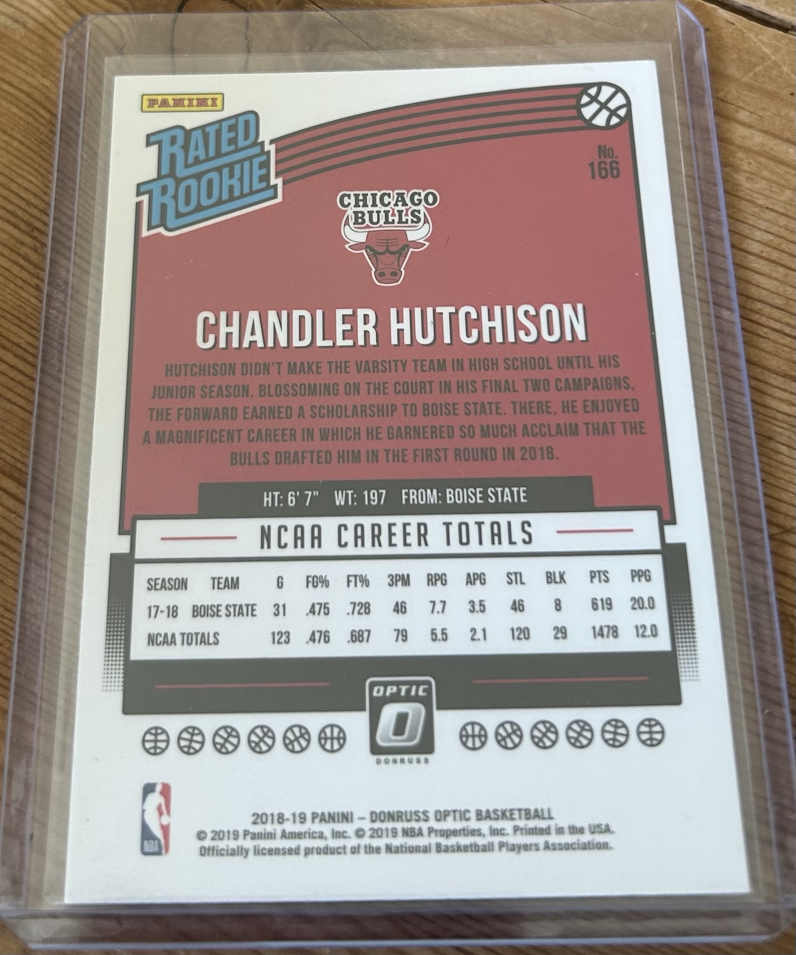 Chandler Hutchison 2018-19 Donruss Optic Rated Rookie #166 - Image 2