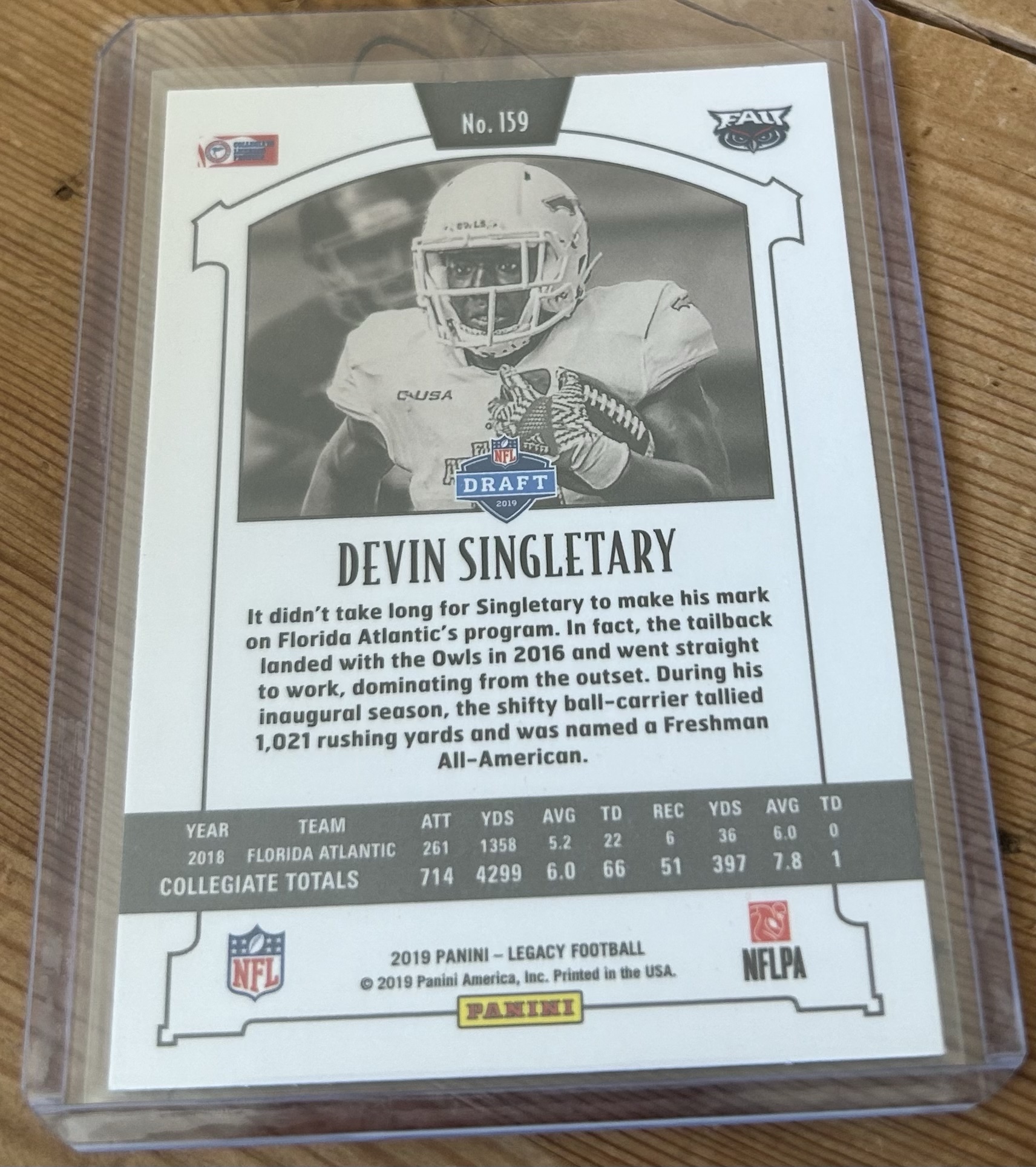 Devin Singletary 2019 Legacy Chrome Rookie #159 - Image 2