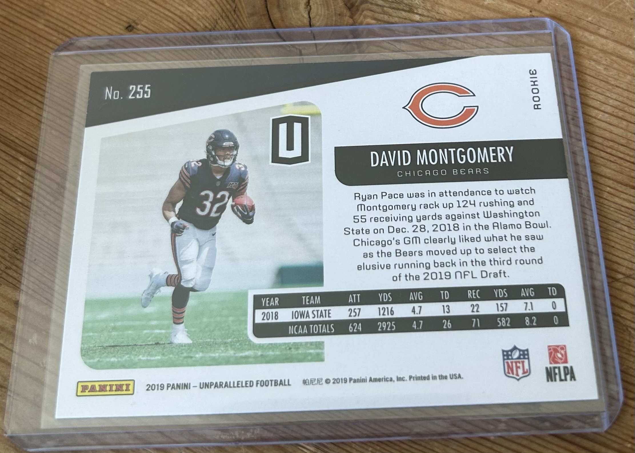 David Montgomery 2019 Unparalleled Rookie #255 - Image 2